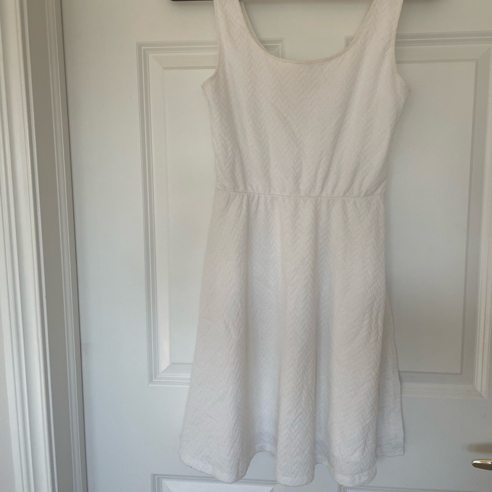 White Chevron Mini Dress